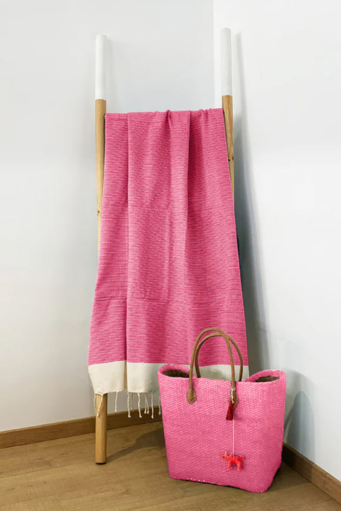 TELO MARE COTONE UNISEX FUCSIA ATHENA FUXIA COMPTOIR DE LA PLAGE